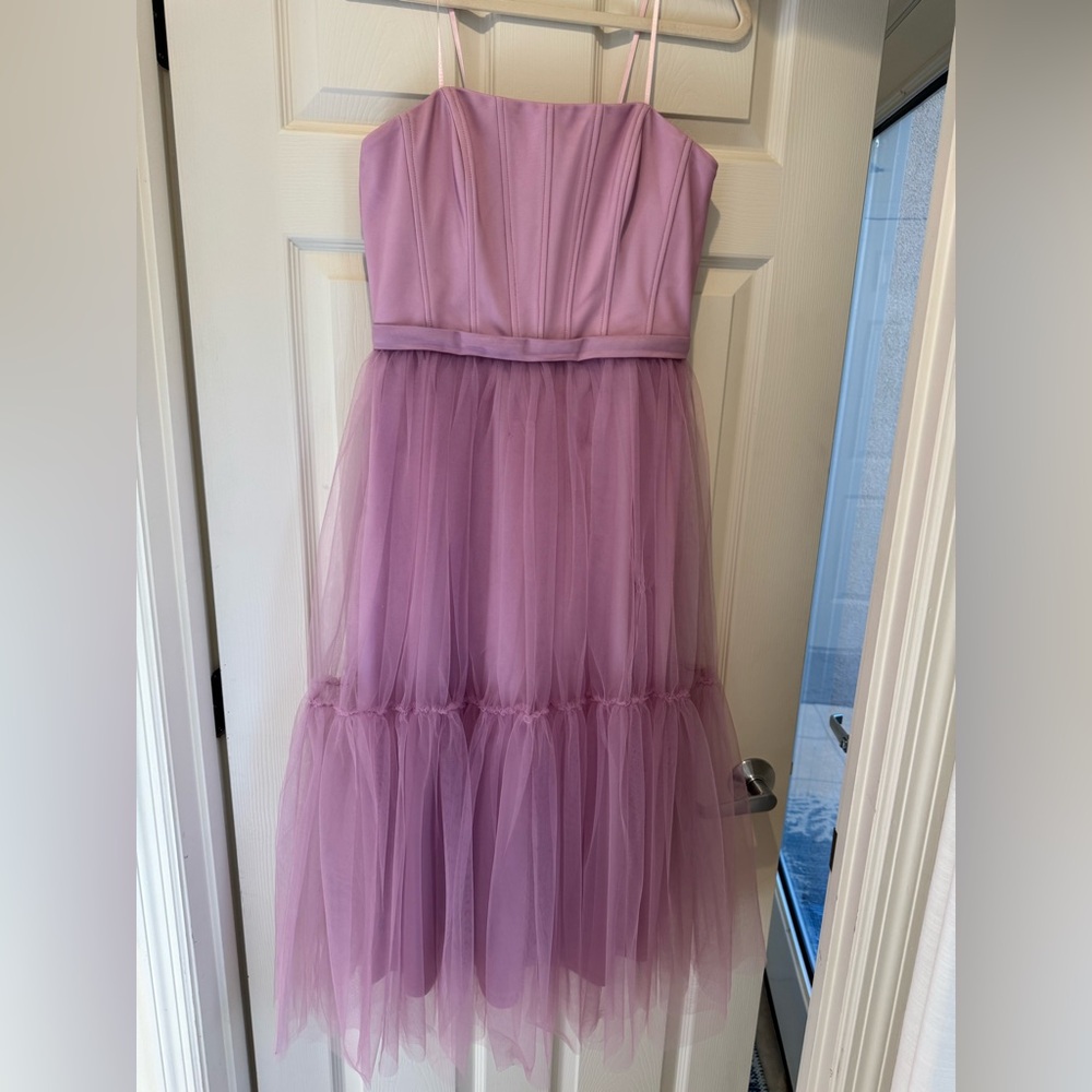 BHLDN Mauve Strapless Dress